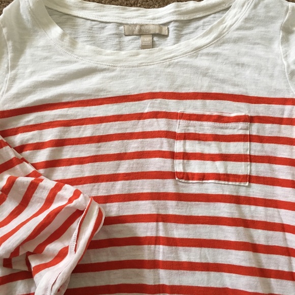 Banana republic orange stripped cute spring top - Picture 4 of 6